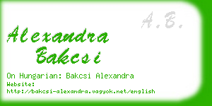 alexandra bakcsi business card